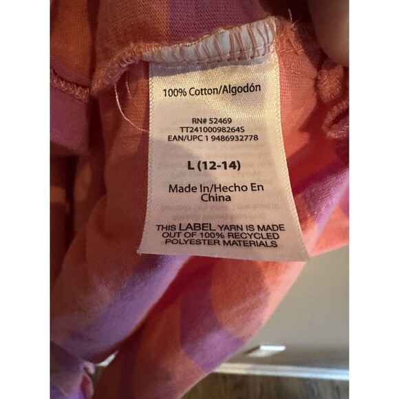 Time And Tru Women's 100% Cotton TShirt SMidi Dress Orange Stripe Size L 12-14 - Picture 4 of 8